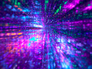 Naklejka premium Abstract multicolor background with bokeh and perspective - 3d illustration