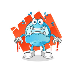 shirt button monster vector. cartoon character