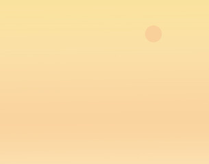 Summer background. Summer and sunset sky illustration. Sunny sky design. Yellow and orange sky background with sun. Soft sky background.