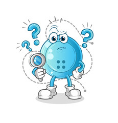 shirt button searching illustration. character vector