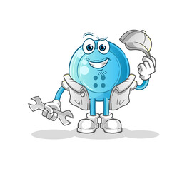 shirt button mechanic cartoon. cartoon mascot vector