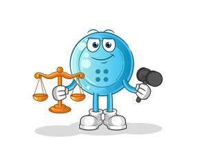 shirt button lawyer cartoon. cartoon mascot vector