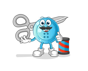 shirt button barber cartoon. cartoon mascot vector