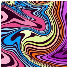 abstract psychedelic liquid background in vivid colors. 1960s Style Color Waves Backgrounds.