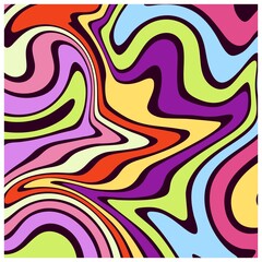 An abstract colorful psychedelic wavy background.