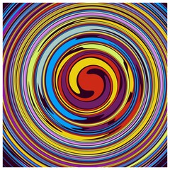 Circle vivid, abstract and colorful psychedelic background made in old-school style.