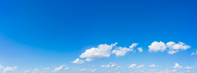 Panorama blue sky and clouds with daylight natural background.