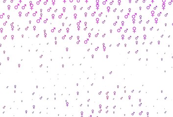 Light pink, blue vector texture with male, female icons.