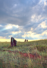 Menhirs in the steppes of Khakassia