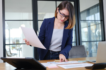 Young entrepreneur businesswoman working in modern office