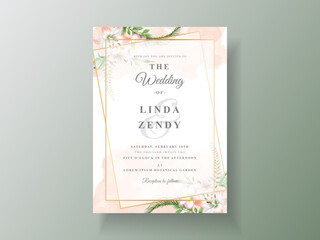 Floral tropical wedding invitation cards