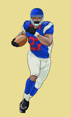 Drawing rubgy american football, sport collection, art.illustration, vector