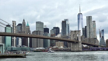 Brooklyn bridge. Downtown view.