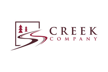 Winding Road Street River Creek logo design inspiration