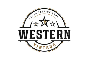 Vintage Retro Western Country Emblem Texas Logo design

