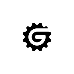 Gear initials G logo design vector