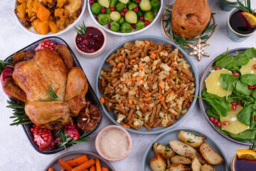 Christmas festive dinner with traditional dishes