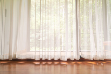 white curtain and sunlight for background