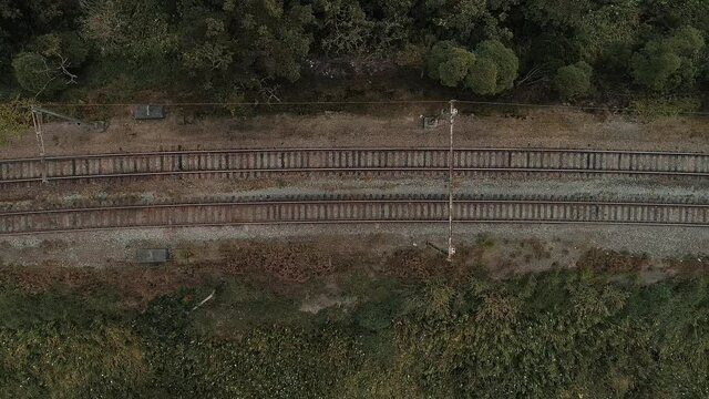 Aerial image of the train station in Paranapiacaba