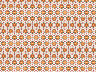Abstract yellow flower pattern on white background.