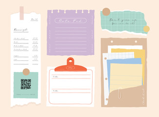 memo template. notes used in a diary or office.