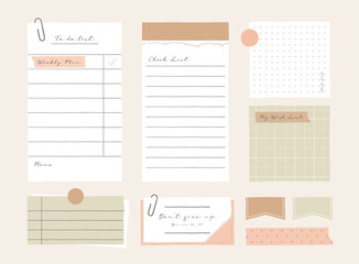 memo template. notes used in a diary or office.