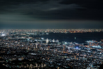 掬星台から神戸の夜景