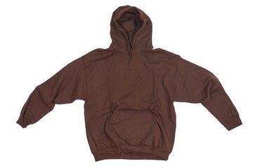 Brown hoodie on white background