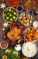 Christmas festive dinner with traditional dishes