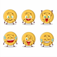 Cartoon character of dalgona candy moon with smile expression