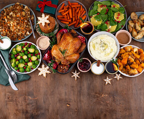 Christmas festive dinner with traditional dishes