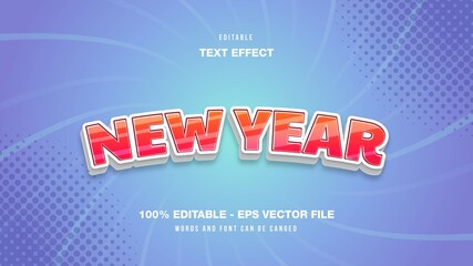 New Year text effect editable