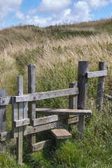 Wood gate in a field
