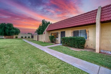 House with a sunset