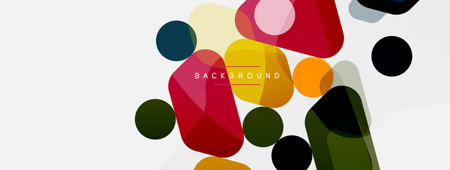 Abstract round geometric shapes and circles background. Trendy techno business template for wallpaper, banner, background or landing