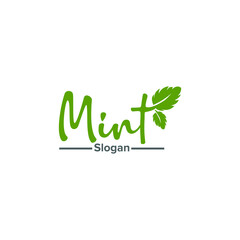 Mint leaves, organic logo concept