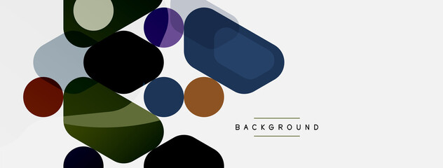 Abstract round geometric shapes and circles background. Trendy techno business template for wallpaper, banner, background or landing