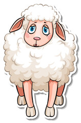 A sheep farm animal cartoon sticker