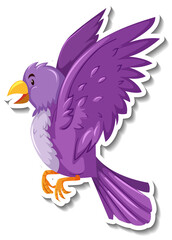 Cute purple bird animal cartoon sticker