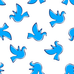 Fototapeta premium flying dove seamless pattern vector illustration
