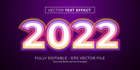Happy new year 2022 3d text editable style effect template