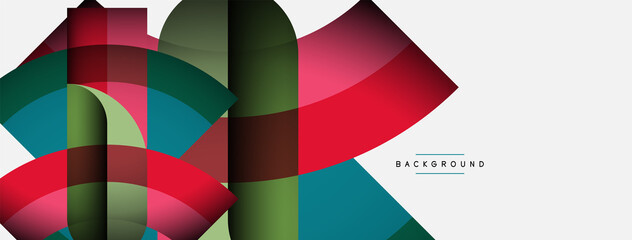 Geometric abstract background. Round shapes, circles, lines composition for wallpaper banner background or landing page