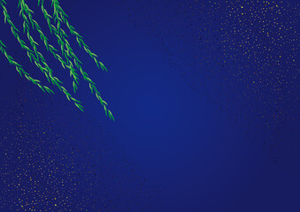 枝垂れ柳.　日本のベクターイラスト背景