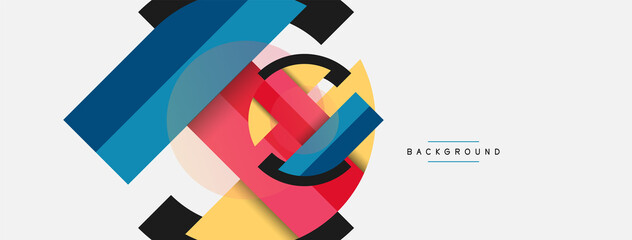 Round geometric shapes lines and circles. Vector template for wallpaper banner background or landing page