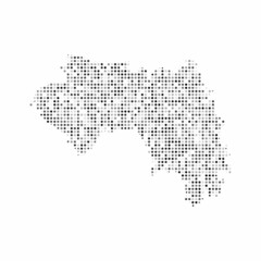 Fototapeta na wymiar Abstract dotted black and white halftone effect vector map of Guinea. Country map digital dotted design vector illustration.