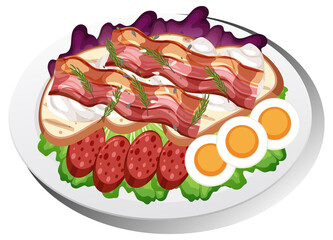 Healthy breakfast dish isolated