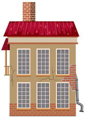Abandoned house on white background