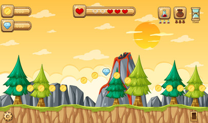 Game Template Nature Forest Scene