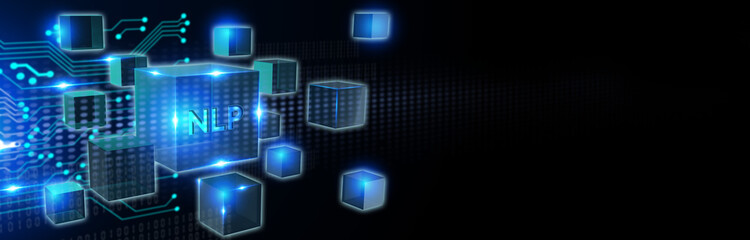 NLP Natural language processing AI Artificial intelligence.3d illustration