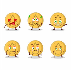 Dalgona candy water cartoon character with nope expression